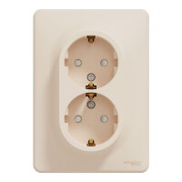 Sedna D/E Zásuvka dvojnásobná 230V 16A Schuko, Béžová SCHNEIDER SDD312221