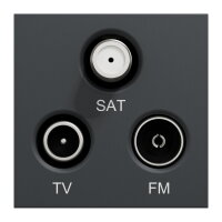 Zásuvka NOVÁ UNICA R/TV/SAT s F-konektorem koncová, 2M, Antracit