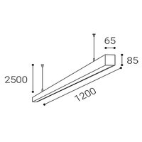 Závěsné svítidlo LINO II 120 P-Z, B TRIAC 32W 3000K/3500K/4000K černá 3314253DT