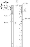 OBO MAS 140 10 FT Motorový připojovací sloup 66x108x1400 Ocel 6356311