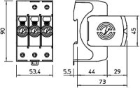 OBO V50-3-280 Kombinovaný svodič přepětí typ 1+2,3P 50kA(10/350) 280V