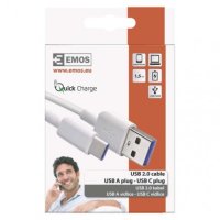 Nabíjecí a datový kabel USB-A 2.0 /USB-C 2.0, 1,5 m, bílý EMOS SM7026