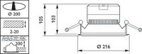 LED downlight DN140B 19W/2200lm/830 bílý