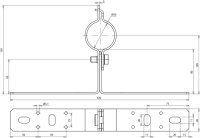 Úchyt na stěnu nerez s příložkou pro trubku D 50mm pro DEHNiso-Combi 105340