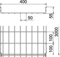 OBO GRM 55 400 A2 Mřížový žlab GRM 55x400x3000 Nerez ocel