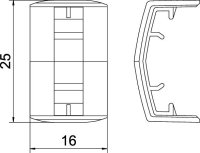 OBO ATR JO2212 blc Spojka vrchního dílu ATR 16x14x26 čistě bílá