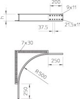 OBO WEAS 110 FT Rohový vestavný díl pro kab.žl. pro vel. rozp. 110 Ocel