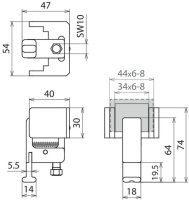 Zemnící svorka - adaptér s T šroubem DEHN 745510