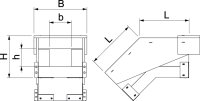 OBO PLCS VF090810 Svislý oblouk klesající pro PYROLINE Con 100x80 šedá