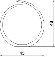 OBO VF 40 rws Propojovací kanál VF flexibilní pr. 40mm čistě bílá