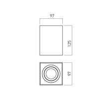 XBRIX SQ. ADJ. CEILING FITTING GU10/PAR1