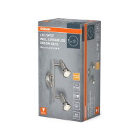 Stropní svítidlo LEDVANCE LED SPOT BRUSHED SILVER GU10 2 x 2.6W 2700K