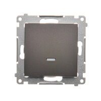 Přepínač střídavý, s orientačním LED, řazení 6So, 10AX, 250V hnědá matná