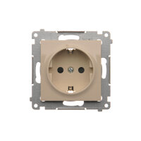 Zásuvka typu Schuko s clonkami, 16A, 250V~, krémová KONTAKT SIMON DGSz1Z.01/41