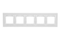 Rámeček 5-násobný Simon 54 Nature, IP20/IP44, skleněný bílá perla DRN5/70