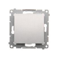 Ovládač zapínací, řazení 1/0, bez piktogramu, 16AX 250V, stříbrná matná