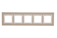 Rámeček 5 -násobný Simon 54 Nature, IP20/IP44,, beton světlý/bílá DRN5/91