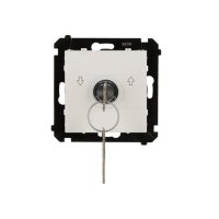 Spínač žaluziový časový, na klíč, 3 polohový, 1-0-2, 5A/250 V světle šedá matná