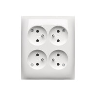Čtyřnásobná zásuvka s uzemněním, IP20 bílá KONTAKT SIMON ACGZN4C/11
