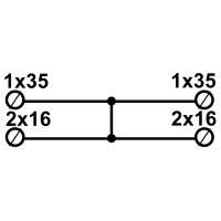 Distribuční blok DTB 35+2×16 modrý ELEKTRO BEČOV U21635D12