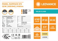LED panel SURFACE SENSOR 674 32W ML 93040 LEDVANCE 4099854731808
