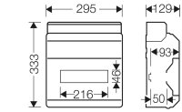 KV 90-Jističová skříň 12 modulů (12x18 mm), IP54 HENSEL KV 1612