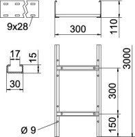Kabelový žebřík tl.2mm SLCS 1130 3 FT