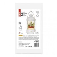 LED vánoční lucerna, 19,5 cm, 3x AA, vnitřní, teplá bílá, časovač EMOS DCLW07