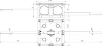 UP-krabice se zkušební svorkou 160x160x68mm se dvěma přívody 8/10mm, L 200mm