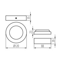 Přisazené LED svítidlo CARSA V2LED 6W-NW-W KANLUX 33530