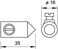 OBO 120 A Jímací hrot 35mm zinek litý pod tlakem Zn galv. zinek