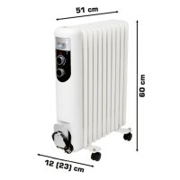 FKOS11M Olejový radiátor 11 článků, 800W / 1200W / 2000W FK TECHNICS 5001872-01