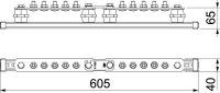 OBO 1802 DC 5+5 CU Přípojnice potenciálového vyrovnání BigBar 5+5 x M10 měď Cu