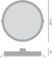 Downlight LEDVANCE IP44 DN 215 30W 830 WT