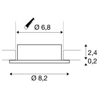 NEW TRIA 68 kroužek pro vestavbu do stropu D8,2 H2,6 cm IP 20 černá SLV 1007332
