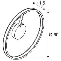 ONE, nástěnné a stropní svítidlo, kulaté, 2700/3000K, 23W, PHASE, 130°, černé