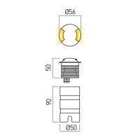 XROUTE REC. IP67 IK08 3W 24V DC 3000K CR