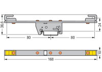 Držák přípojnice, pro přípojnice Cu 10x3 mm, Oboustranný, rovný, stříbrná