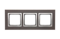 Rámeček 3 -násobný Simon 54 Nature, IP20/IP44, dřevěný stříbrné wenge DRN3/84