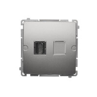 Zásuvka HDMI, (strojek s krytem) Satén KONTAKT SIMON BMGHDMI.01/29