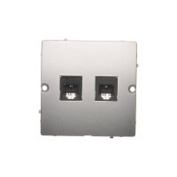 dvojitá telefonní zásuvka RJ11, stříbrná matná metalizované BMTF2.02/43