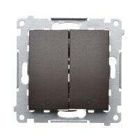 Dvojitý dvojpólový spínač 16AX 250V, hnědá matná, metalizovaná DW22A.01/46