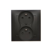 Zásuvka dvojnásobná s uzemněním 16A, 250V~, černá matná KONTAKT SIMON DGZ2T/49