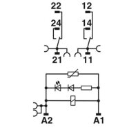 RIF-1-RPT-LV-230AC/2X21 Předmontovaný reléový modul s připojením push-in 2903331