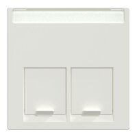 Centrální deska, Merten System M, Actassi 2xRJ45, polar white, lesklý plast
