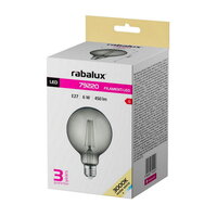Světelný zdroj Filament LED, E27 G95, 6W, 450lm, 3000K RABALUX 79220