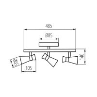 Přisazené svítidlo MILENO EL-3I ASR-AN KANLUX 29117