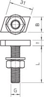 OBO ACMHB M6x30 ZL Šroub s hlavou T pro profilovou lištu M6x30mm Ocel