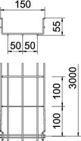 OBO GRM 55 150 A4 Mřížový žlab GRM 55x150x3000 Ušlechtilá ocel