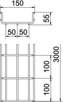 OBO SGR 55 150 FT Mřížový žlab SGR 55x150x3000 Ocel žár.zinek